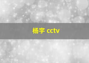 杨宇 cctv